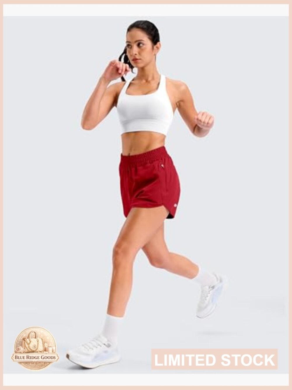 Athletic Running Shorts High Waisted Quick Dry Workout Gym Shorts with Zipper - Picture 7 of 7